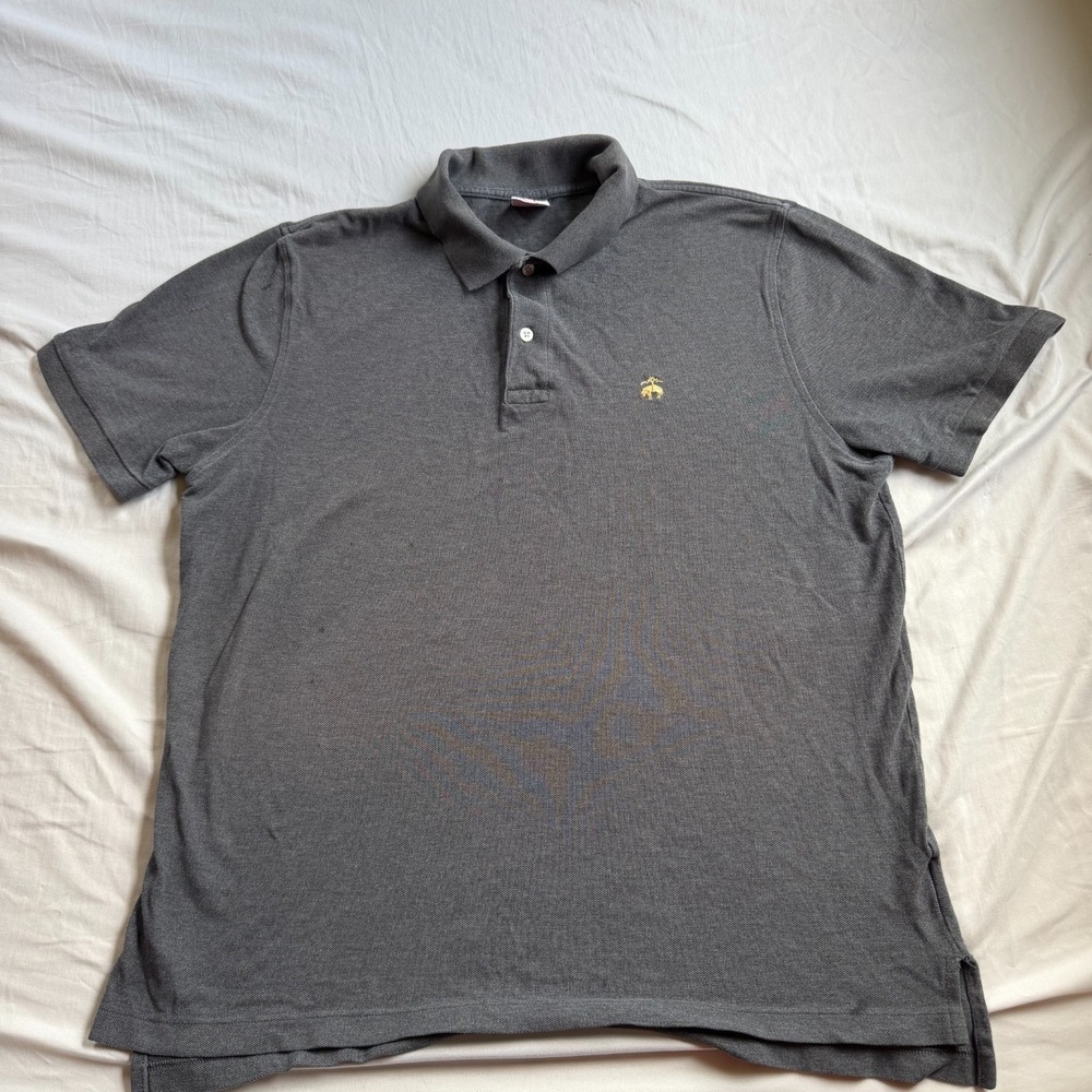 Brooks Brothers Est 1818 Perfomance Polo Dark Gray Men's Polo Shirt Size Large‎